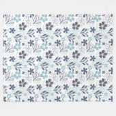 Floral Pattern in blue and turkooise Fleece Deken (Voorkant (Horizontaal))