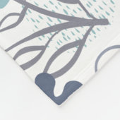 Floral Pattern in blue and turkooise Fleece Deken (Hoek)