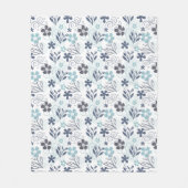Floral Pattern in blue and turqouise Fleece Deken (Voorkant)