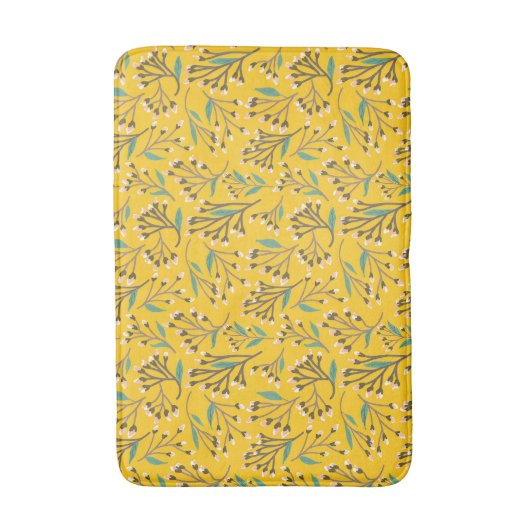 Floral Pattern in delicate branches and buds Badmat (Voorkant Verticaal)