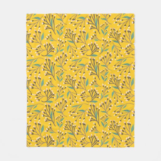 Floral Pattern in  delicate branches and buds Fleece Deken (Voorkant)