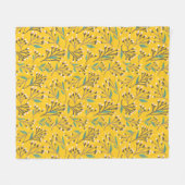 Floral Pattern in  delicate branches and buds Fleece Deken (Voorkant (Horizontaal))