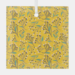 Floral Pattern in  delicate branches and buds Glas Ornament