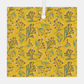 Floral Pattern in  delicate branches and buds Glas Ornament (Achterkant)