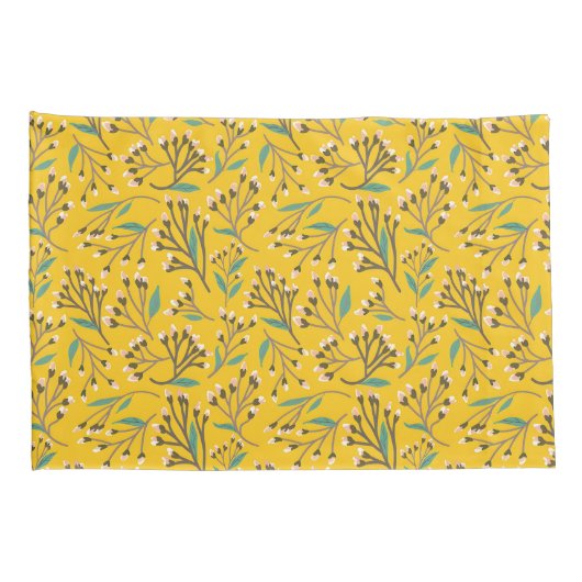 Floral Pattern in  delicate branches and buds Kussensloop (Achterkant-Rechts)