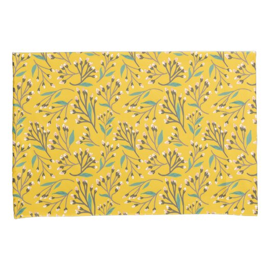 Floral Pattern in  delicate branches and buds Kussensloop (Voorkant-Rechts)