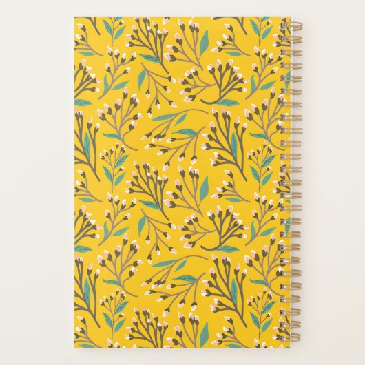 Floral Pattern in  delicate branches and buds Planner (Achterkant)