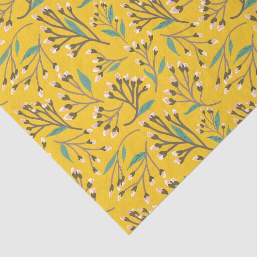 Floral Pattern in  delicate branches and buds Tissuepapier (Detail)