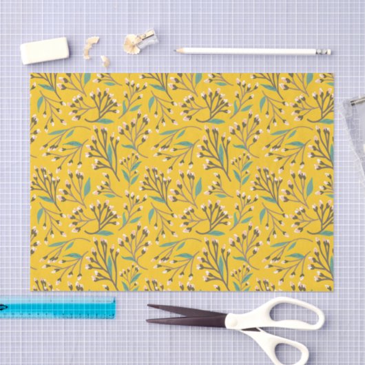 Floral Pattern in delicate branches and buds Tissuepapier (Craft)