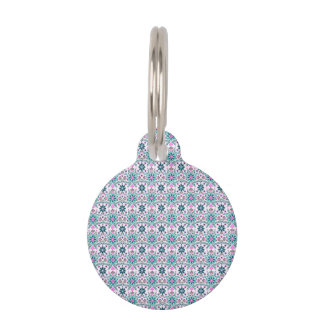 Floral Pattern in Hibiscus and Turquoise Huisdierpenning