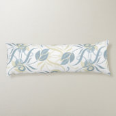 Floral Pattern in Slate Blue Lichaamskussen (Achterkant)