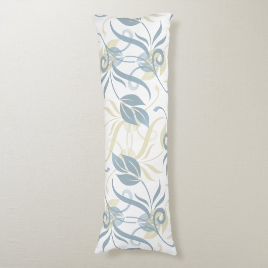 Floral Pattern in Slate Blue Lichaamskussen (Voorkant Verticaal)