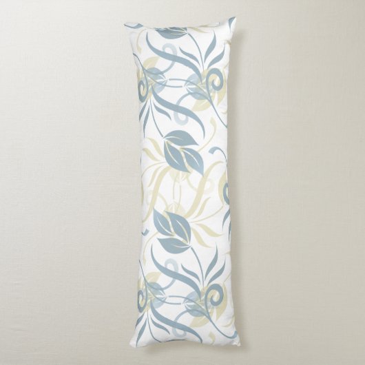 Floral Pattern in Slate Blue Lichaamskussen (Achterkant (Verticaal))