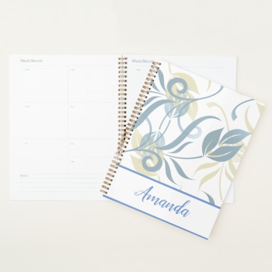 Floral Pattern in Slate Blue Planner (Display)