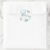 Floral Pattern in Slate Blue Ronde Sticker (Tas)