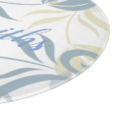 Floral Pattern in Slate Blue Snijplank (Hoek)