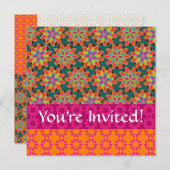Floral Pattern Invitation Kaart (Voorkant / Achterkant)