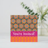 Floral Pattern Invitation Kaart (Staand voorkant)