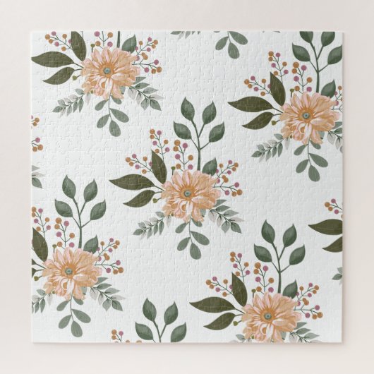 Floral Pattern Jigzaag Puzzle Legpuzzel (Verticaal)