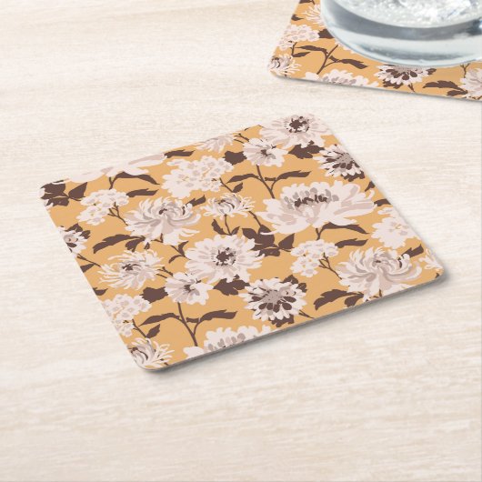 Floral Pattern Kartonnen Onderzetters (Schuin)