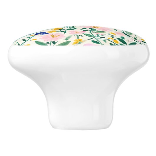 Floral Pattern Keramische Knop (Zijkant)