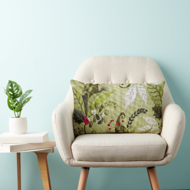 Floral Pattern Kerstfeestdag Kussen (Stoel)