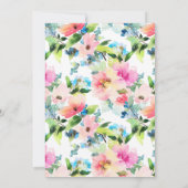 Floral Pattern, kleurrijke Waterverf | Dank u wel Bedankkaart (Achterkant)