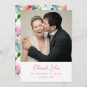 Floral Pattern, kleurrijke Waterverf | Dank u wel Bedankkaart (Voorkant / Achterkant)