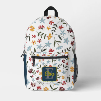 Floral Pattern, kleurrijke Waterverf, gepersonalis Bedrukte Rugzak