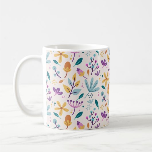 Floral Pattern Koffiemok (Links)