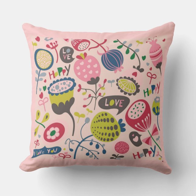 Floral Pattern Kussen (Voorkant)