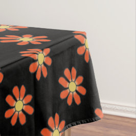 Floral Pattern Large Graphical Flowers Oranje Tafelkleed