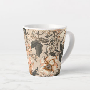  Floral Pattern Latte Mok