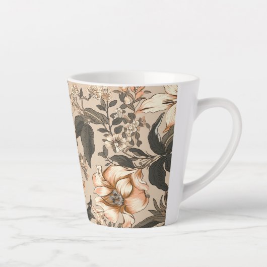 Floral Pattern Latte Mok (Rechts)