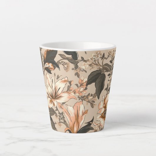Floral Pattern Latte Mok (Voorkant)