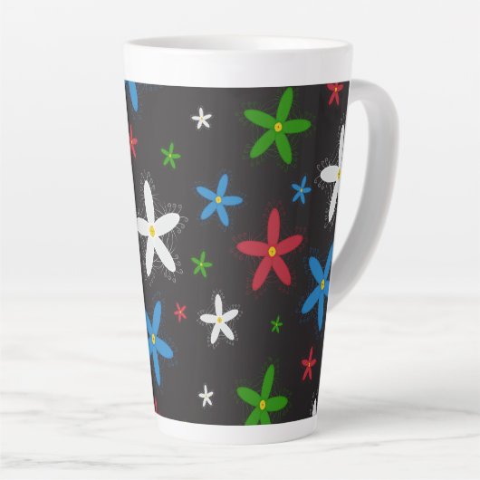 Floral Pattern Latte Mok (Rechterhoek)