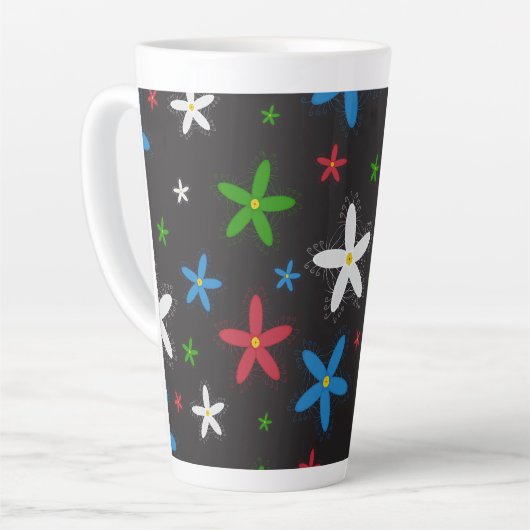 Floral Pattern Latte Mok (Linkerhoek)
