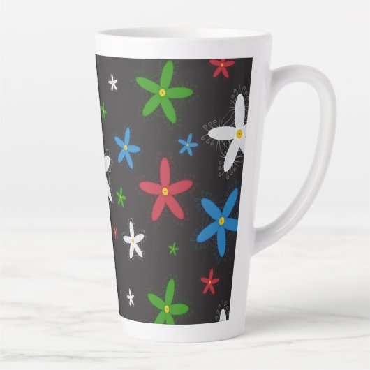 Floral Pattern Latte Mok (Rechts)