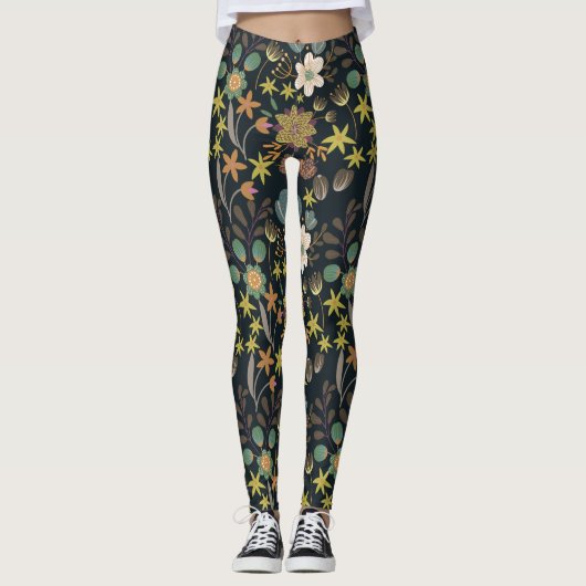  Floral Pattern Leggings (Voorkant)
