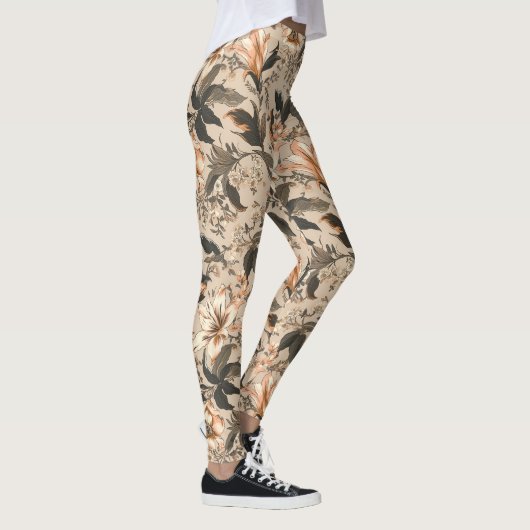  Floral Pattern-Leggings Leggings (Rechts)