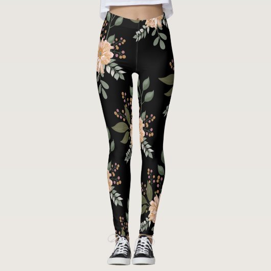 Floral Pattern-Leggings Leggings (Voorkant)