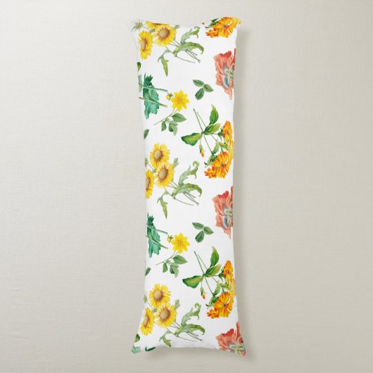 Floral Pattern Lichaamskussen (Voorkant Verticaal)