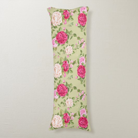 Floral Pattern Lichaamskussen (Voorkant Verticaal)