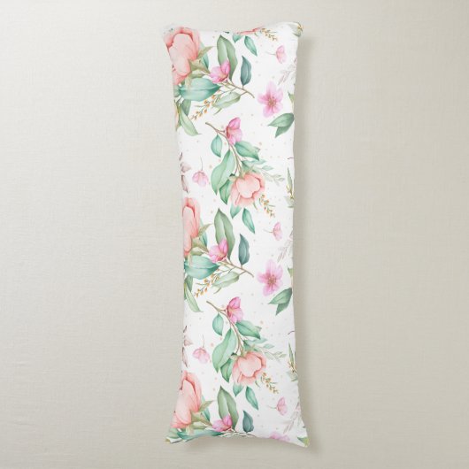 Floral Pattern Lichaamskussen (Voorkant Verticaal)