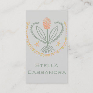 Floral Pattern Lucile Tiles Soft Grey Visitekaartje