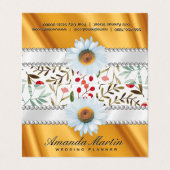 Floral Pattern | Lux Gold Silk Drapery Visitekaartje (Buitenkant ongevouwen)