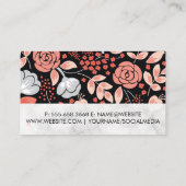 Floral Pattern Marble Visitekaartje (Achterkant)