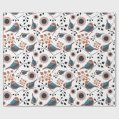 Floral Pattern Mauve Blue Pink Cadeaupapier (Vlak)