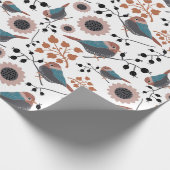 Floral Pattern Mauve Blue Pink Cadeaupapier (Hoek)