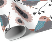 Floral Pattern Mauve Blue Pink Cadeaupapier (Rol Hoek)